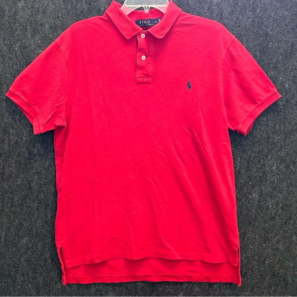 Polo Ralph Lauren Men’s Red with Blue pony‎ logo embroidered shirt size Large
